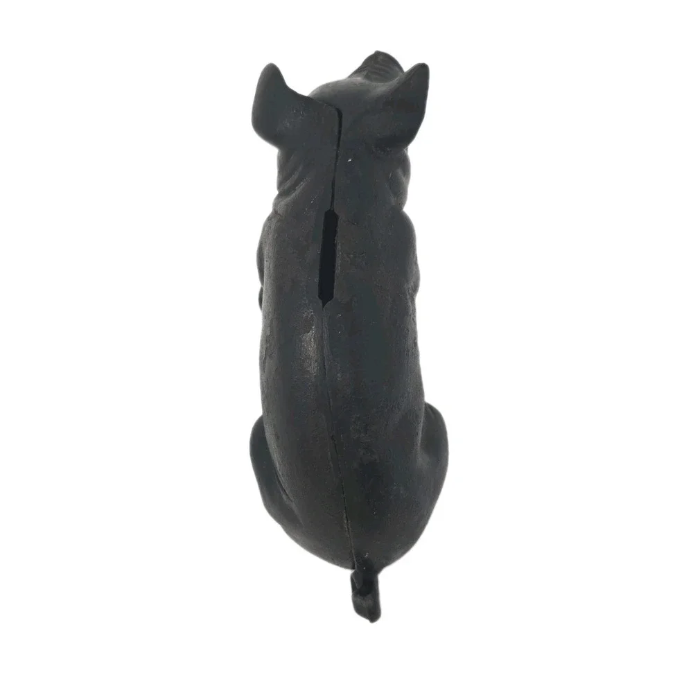 Vintage Cast Iron Black Piggy Bank  Door Stop Nice U141